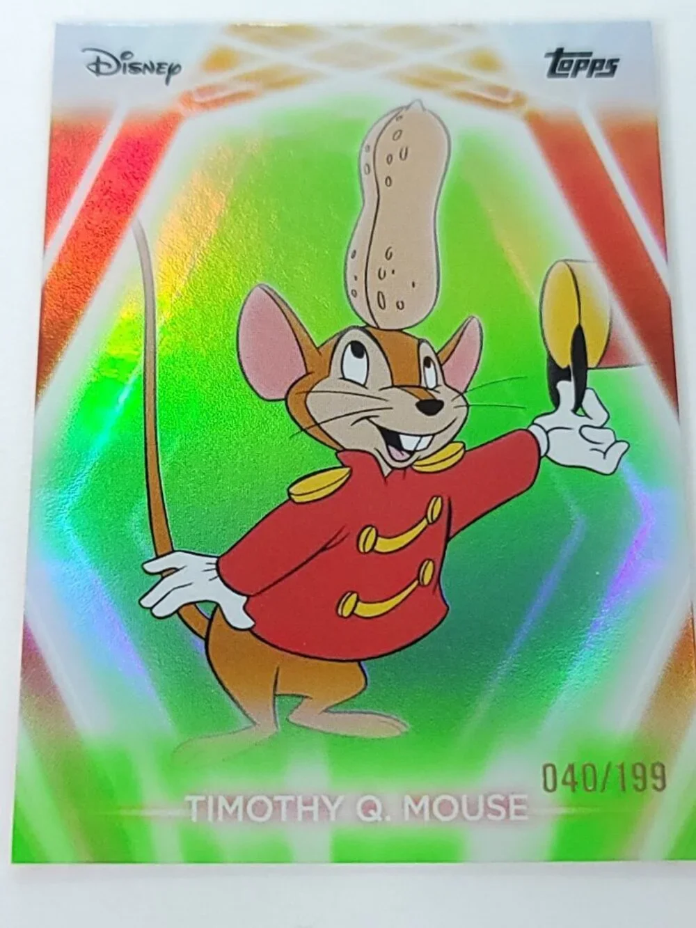 Timothy Q Mouse Topps 2026 Disney Neon Holo Parallel Refractor Limited 040/199 - Picture 1 of 4